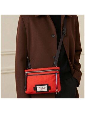 Givenchy NWT Red Downtown Flat Crossbody Bag Men s